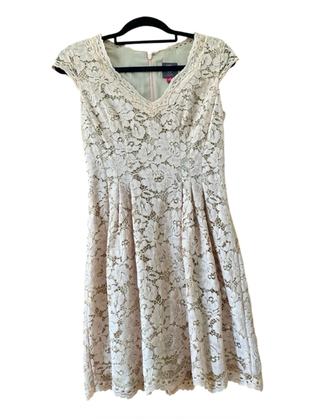 Vince Camuto Blush Pink Floral Lace Fit Flare Sleeveless Dress Size 2